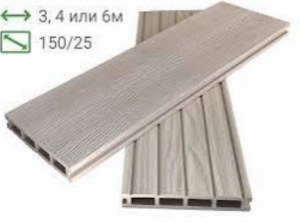 Террасная доска дпк Greendecking «LOFT» Слоновая кость